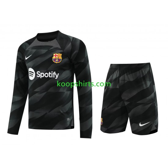 FC Barcelona Doelman Uit Tenue Kinder Voetbalshirts 2023-2024 Lange Mouwen FC Barcelona Doelman Uit Tenue Kinder Voetbalshirts 2023-2024 Lange Mouwen