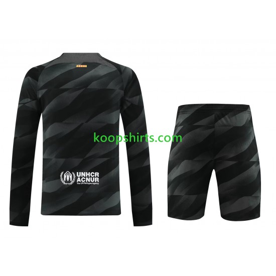 FC Barcelona Doelman Uit Tenue Kinder Voetbalshirts 2023-2024 Lange Mouwen