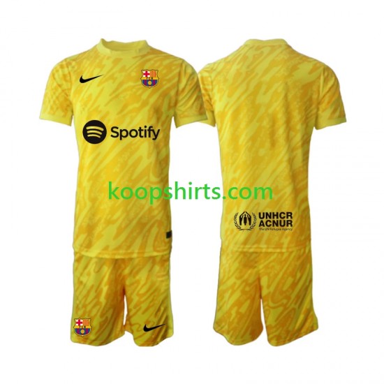 FC Barcelona Doelman Uit Tenue Kinder Voetbalshirts 2024-2025 Korte Mouwen FC Barcelona Doelman Uit Tenue Kinder Voetbalshirts 2024-2025 Korte Mouwen