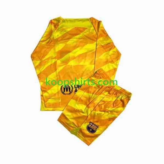 FC Barcelona Doelman Vierde Tenue Kinder Voetbalshirts 2023-2024 Lange Mouwen