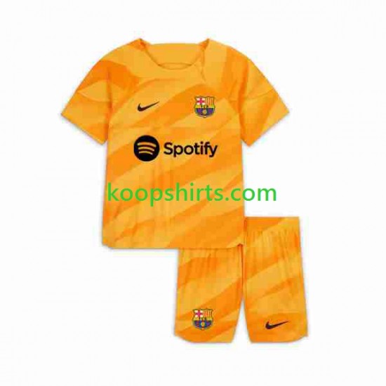 FC Barcelona Doelman Vierde Tenue Kinder Voetbalshirts 2023-2024 Korte Mouwen FC Barcelona Doelman Vierde Tenue Kinder Voetbalshirts 2023-2024 Korte Mouwen