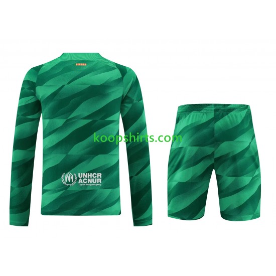 FC Barcelona Doelman Thuis Tenue Kinder Voetbalshirts 2023-2024 Lange Mouwen