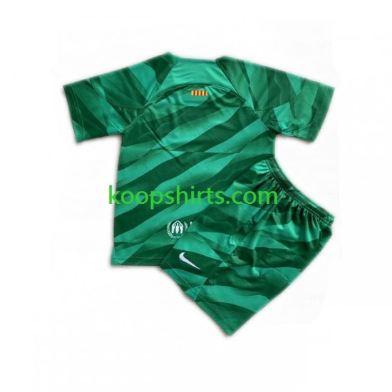 FC Barcelona Doelman Thuis Tenue Kinder Voetbalshirts 2023-2024 Korte Mouwen