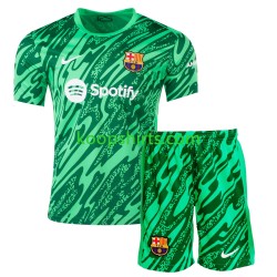 FC Barcelona Doelman Thuis Groente Tenue Kinder Voetbalshirts 2024-2025 Korte Mouwen