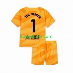 FC Barcelona Doelman Vierde Tenue Kinder Voetbalshirts Ter Stegen 1 2023-2024 Korte Mouwen