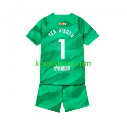 FC Barcelona Doelman Thuis Tenue Kinder Voetbalshirts Ter Stegen 1 2023-2024 Korte Mouwen