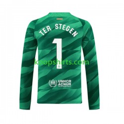 FC Barcelona Doelman Thuis Tenue Heren Voetbalshirts Ter Stegen 1 2023-2024 Lange Mouwen