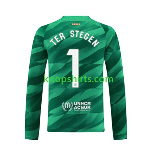 FC Barcelona Doelman Thuis Tenue Heren Voetbalshirts Ter Stegen 1 2023-2024 Lange Mouwen FC Barcelona Doelman Thuis Tenue Heren Voetbalshirts Ter Stegen 1 2023-2024 Lange Mouwen