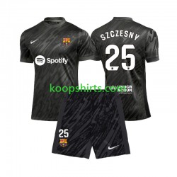 FC Barcelona Doelman Uit Tenue Kinder Voetbalshirts Wojciech Szczesny 25 2024-2025 Korte Mouwen
