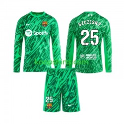 FC Barcelona Doelman Thuis Tenue Kinder Voetbalshirts Wojciech Szczesny 25 2024-2025 Lange Mouwen