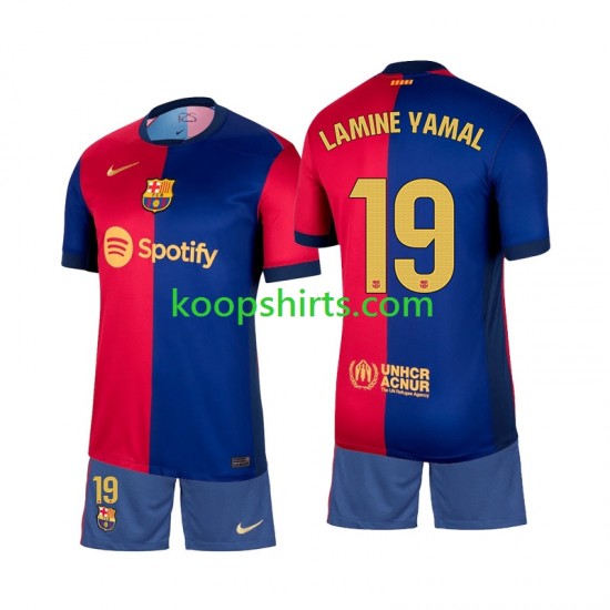 FC Barcelona Thuis Tenue Kinder Voetbalshirts Lamine Yamal 19 2024-2025 Korte Mouwen FC Barcelona Thuis Tenue Kinder Voetbalshirts Lamine Yamal 19 2024-2025 Korte Mouwen