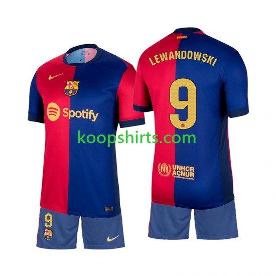 FC Barcelona Thuis Tenue Kinder Voetbalshirts Lewandowski 9 2024-2025 Korte Mouwen FC Barcelona Thuis Tenue Kinder Voetbalshirts Lewandowski 9 2024-2025 Korte Mouwen