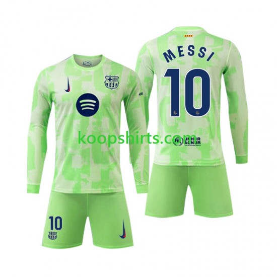 FC Barcelona Derde Tenue Kinder Voetbalshirts Lionel Mess 10 2024-2025 Lange Mouwen FC Barcelona Derde Tenue Kinder Voetbalshirts Lionel Mess 10 2024-2025 Lange Mouwen