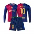 FC Barcelona Thuis Tenue Kinder Voetbalshirts Lionel Messi 10 2024-2025 Lange Mouwen
