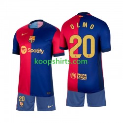 FC Barcelona Thuis Tenue Kinder Voetbalshirts Olmo 20 2024-2025 Korte Mouwen
