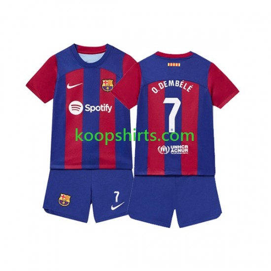 FC Barcelona Thuis Tenue Kinder Voetbalshirts Ousmane Dembele 7 2023-2024 Korte Mouwen FC Barcelona Thuis Tenue Kinder Voetbalshirts Ousmane Dembele 7 2023-2024 Korte Mouwen
