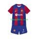 FC Barcelona Thuis Tenue Kinder Voetbalshirts Ousmane Dembele 7 2023-2024 Korte Mouwen