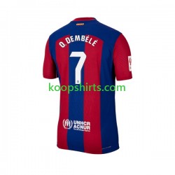 FC Barcelona Thuis Tenue Heren Voetbalshirts Ousmane Dembele 7 2023-2024 Korte Mouwen