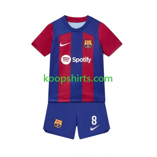 FC Barcelona Thuis Tenue Kinder Voetbalshirts Pedri 8 2023-2024 Korte Mouwen