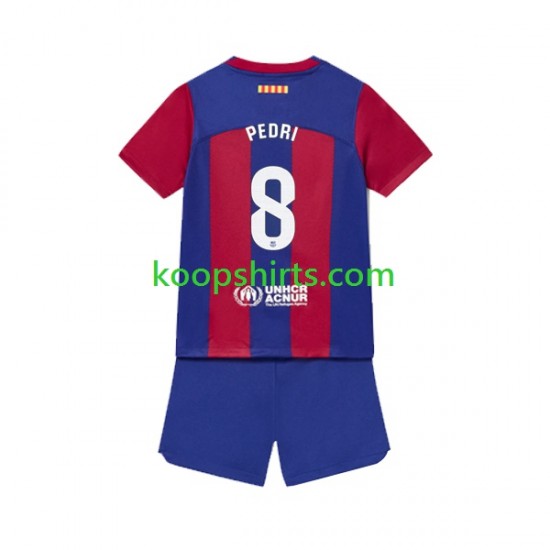 FC Barcelona Thuis Tenue Kinder Voetbalshirts Pedri 8 2023-2024 Korte Mouwen