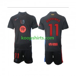 FC Barcelona Uit Tenue Kinder Voetbalshirts Raphinha 11 2024-2025 Korte Mouwen