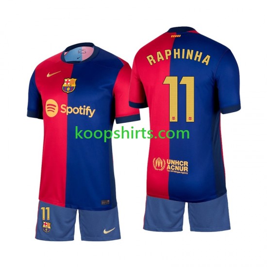 FC Barcelona Thuis Tenue Kinder Voetbalshirts Raphinha 11 2024-2025 Korte Mouwen FC Barcelona Thuis Tenue Kinder Voetbalshirts Raphinha 11 2024-2025 Korte Mouwen
