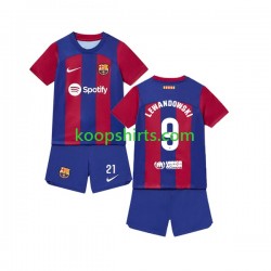 FC Barcelona Thuis Tenue Kinder Voetbalshirts Robert Lewandowski 9 2023-2024 Korte Mouwen