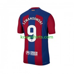 FC Barcelona Thuis Tenue Heren Voetbalshirts Robert Lewandowski 9 2023-2024 Korte Mouwen