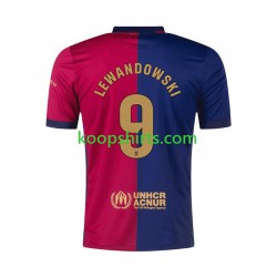 FC Barcelona Thuis Tenue Heren Voetbalshirts Robert Lewandowski 9 2024-2025 Korte Mouwen