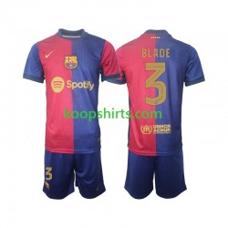 FC Barcelona Thuis Tenue Kinder Voetbalshirts UCL Font Blade 3 2024-2025 Korte Mouwen