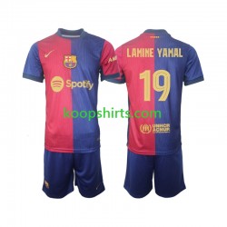 FC Barcelona Thuis Tenue Kinder Voetbalshirts UCL Font Lamine Yamal 19 2024-2025 Korte Mouwen