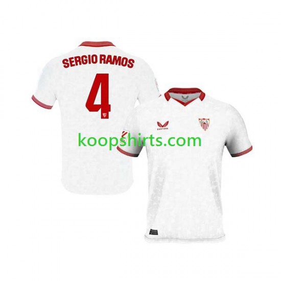 Sevilla FC Thuis Tenue Heren Voetbalshirts Sergio Ramos 4 2023-2024 Korte Mouwen Sevilla FC Thuis Tenue Heren Voetbalshirts Sergio Ramos 4 2023-2024 Korte Mouwen