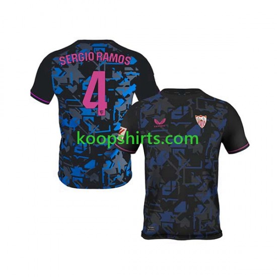 Sevilla FC Derde Tenue Heren Voetbalshirts Sergio Ramos 4 2023-2024 Korte Mouwen Sevilla FC Derde Tenue Heren Voetbalshirts Sergio Ramos 4 2023-2024 Korte Mouwen