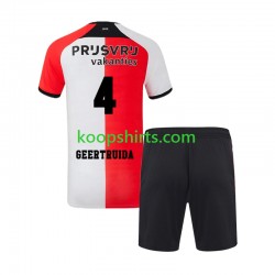 Feyenoord Rotterdam Thuis Tenue Kinder Voetbalshirts Lutsharel Geertruida 4 2024-2025 Korte Mouwen