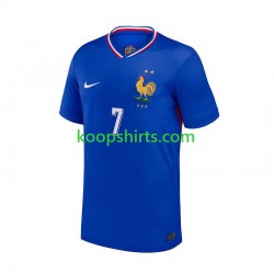 EK 2024 Frankrijk Thuis Blauw Tenue Heren Voetbalshirts Antoine Griezmann 7 Korte Mouwen