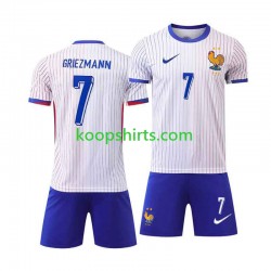 EK 2024 Frankrijk Uit Tenue Kinder Voetbalshirts Antoine Griezmann 7 Korte Mouwen