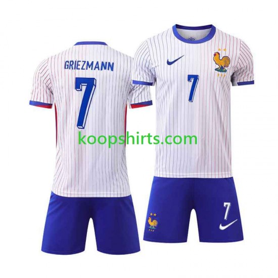 EK 2024 Frankrijk Uit Tenue Kinder Voetbalshirts Antoine Griezmann 7 Korte Mouwen EK 2024 Frankrijk Uit Tenue Kinder Voetbalshirts Antoine Griezmann 7 Korte Mouwen