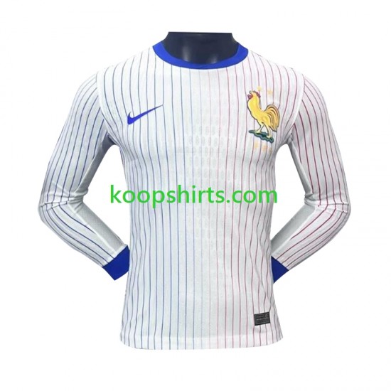 EK 2024 Frankrijk Uit Tenue Heren Voetbalshirts Lange Mouwen EK 2024 Frankrijk Uit Tenue Heren Voetbalshirts Lange Mouwen