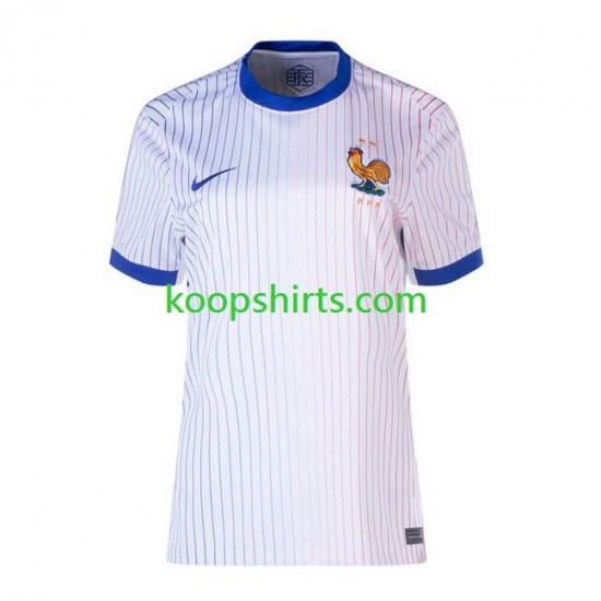 EK 2024 Frankrijk Uit Tenue Dames Voetbalshirts Korte Mouwen EK 2024 Frankrijk Uit Tenue Dames Voetbalshirts Korte Mouwen