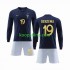 WK 2022 Frankrijk Thuis Tenue Kinder Voetbalshirts Benzema 19 Lange Mouwen