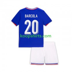 Frankrijk Thuis Tenue Kinder Voetbalshirts Bradley Barcola 20 2024 Korte Mouwen