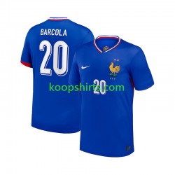 Frankrijk Thuis Tenue Heren Voetbalshirts Bradley Barcola 20 2024 Korte Mouwen