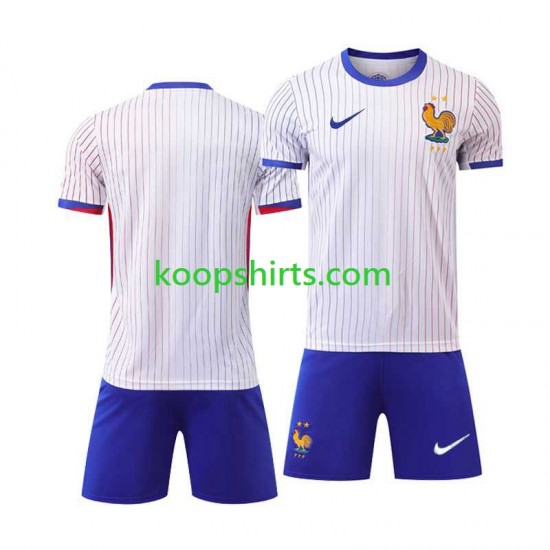 EK 2024 Frankrijk Uit Tenue Kinder Voetbalshirts Korte Mouwen EK 2024 Frankrijk Uit Tenue Kinder Voetbalshirts Korte Mouwen