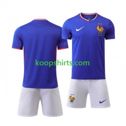 EK 2024 Frankrijk Thuis Tenue Kinder Voetbalshirts Korte Mouwen
