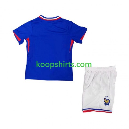 EK 2024 Frankrijk Thuis Tenue Kinder Voetbalshirts Korte Mouwen