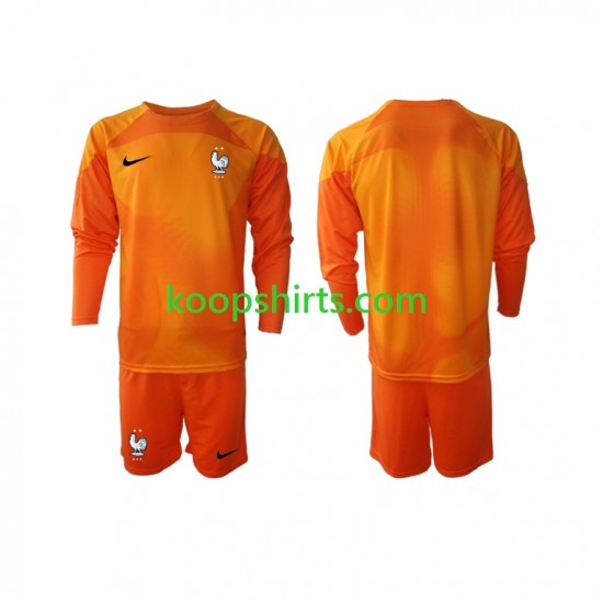 WK 2022 Frankrijk Doelman Uit Tenue Kinder Voetbalshirts Lange Mouwen WK 2022 Frankrijk Doelman Uit Tenue Kinder Voetbalshirts Lange Mouwen