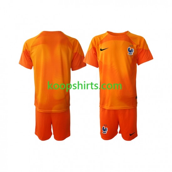 WK 2022 Frankrijk Doelman Uit Tenue Kinder Voetbalshirts Korte Mouwen WK 2022 Frankrijk Doelman Uit Tenue Kinder Voetbalshirts Korte Mouwen