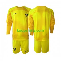 WK 2022 Frankrijk Doelman Derde Tenue Kinder Voetbalshirts Lange Mouwen