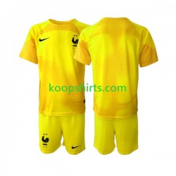 WK 2022 Frankrijk Doelman Derde Tenue Kinder Voetbalshirts Korte Mouwen