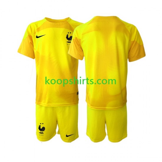 WK 2022 Frankrijk Doelman Derde Tenue Kinder Voetbalshirts Korte Mouwen WK 2022 Frankrijk Doelman Derde Tenue Kinder Voetbalshirts Korte Mouwen